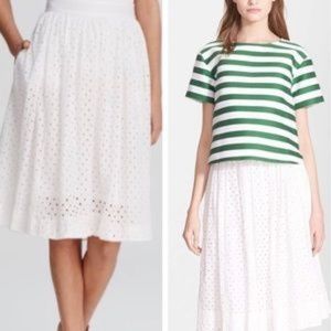 NWT Kate Spade White Eyelet Skirt